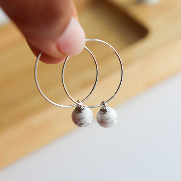 Boucles d'oreilles Howlite